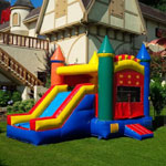 3 in 1 Bouncy Castle with Slide and Basket Ball Hoop